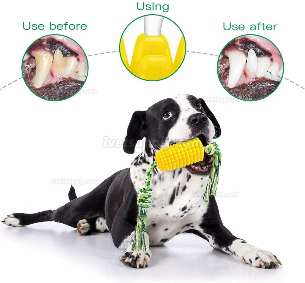 Dog Chew Toys Pets Toothbrush Toys Corn Teething Cleaning Dental Rope Toys